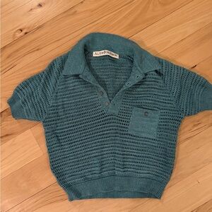 Alix Of Bohemia Teal Knit Top